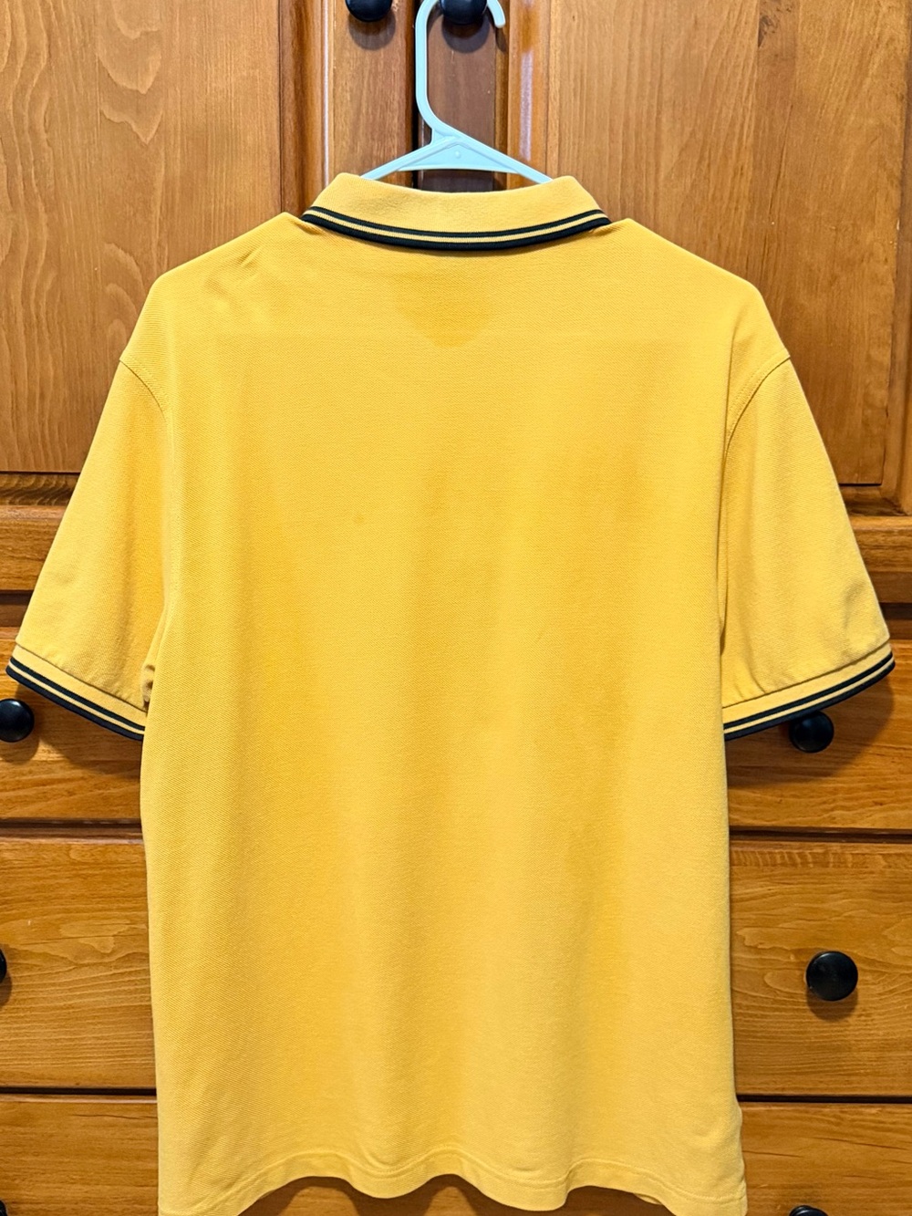 Fred Perry Yellow M1200 Polo with Black Twin Tipping - Picture 2 of 5